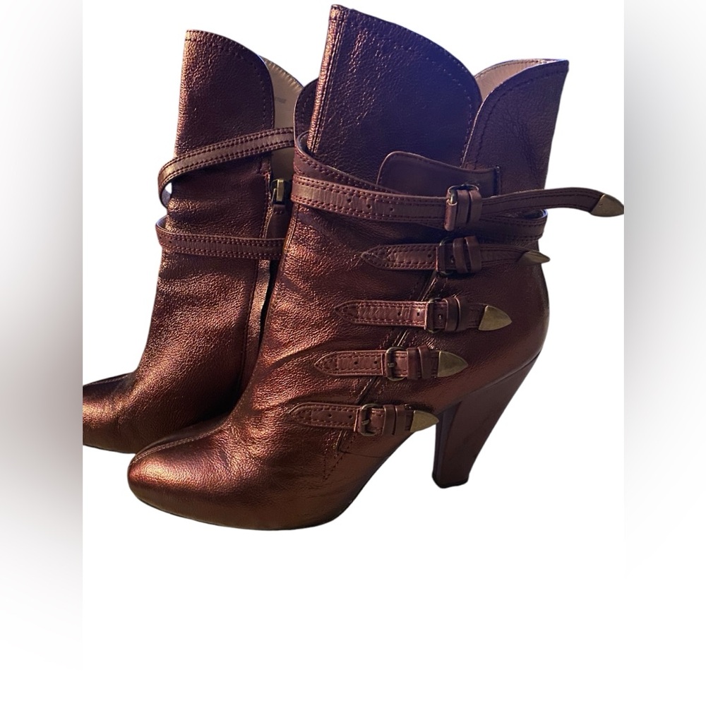 Camilla Skovgaard metallic burgundy ankle boot